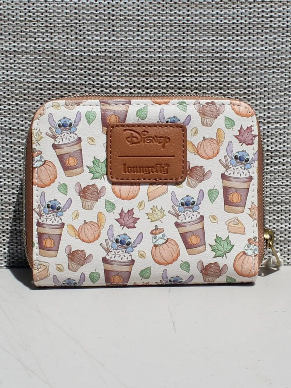 Loungefly Disney Stitch Pumpkin Spice Latte Mini Zipper Wallet